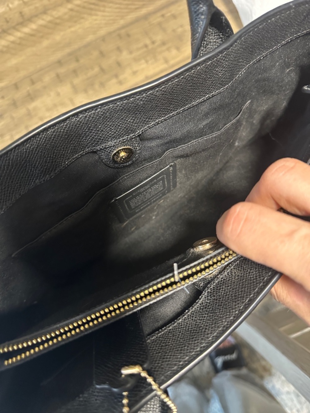 Coach Brown and Black Signature Tote - Picture 5 of 5